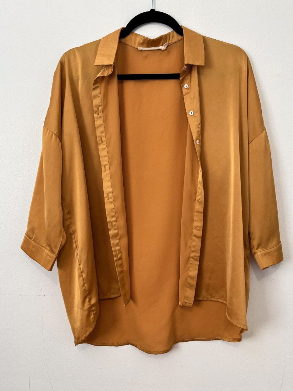 Ellison Gold Satin Button Up